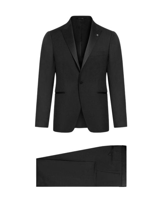 Tagliatore Black Single Breasted Suit Set for men