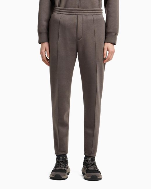 Emporio Armani Gray Cuffed Trousers for men