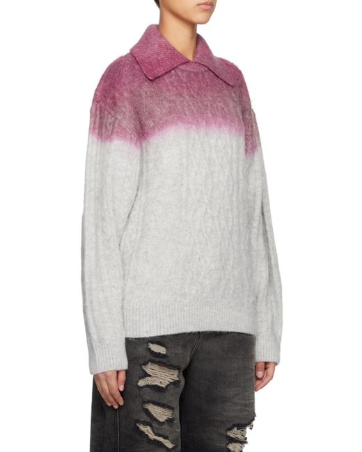 Adererror Gray Gradient Knitted Sweater for men
