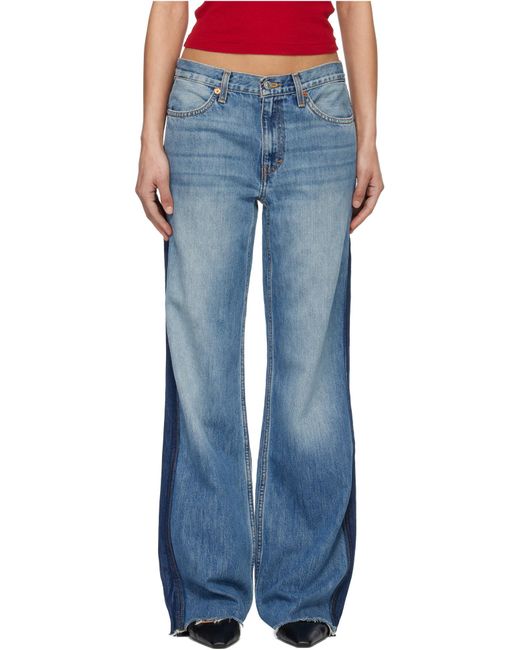 Re/done Blue Frayed-Hem Jeans