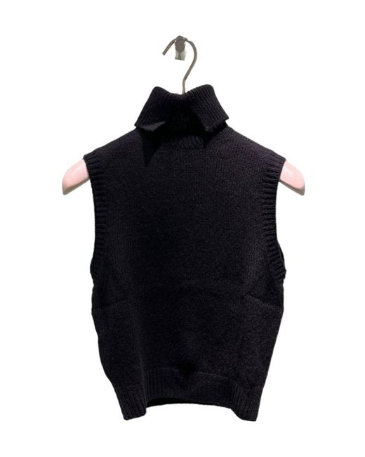 Prada Black Roll-Neck Sleeveless Knitted Vest