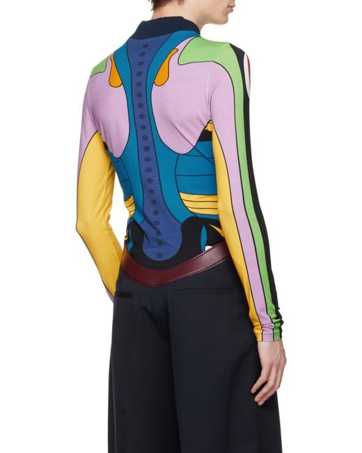 Jean Paul Gaultier Gray Printed Long-Sleeved Top