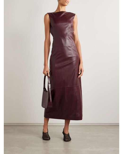 Proenza Schouler Purple Backless Leather Dress
