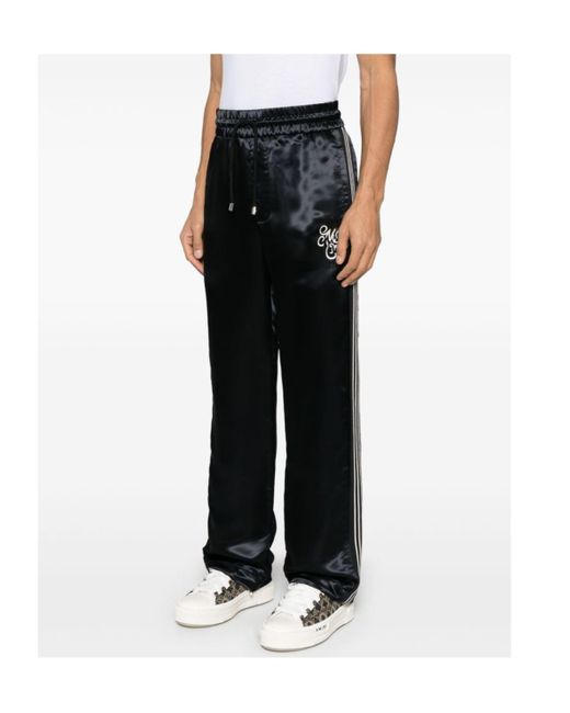 Amiri Black Ma Music Note Drawstring Track Trousers for men