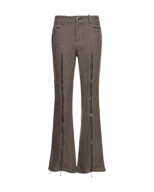 ANDERSSON BELL Gray Aika Zipper Flare Casual Pants