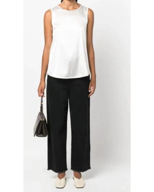 Peserico White Punto Luce-Detail Satin Top