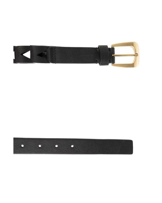 AllSaints White Buckle-Detail Belt
