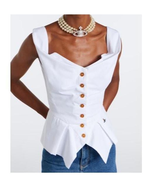 Vivienne Westwood White Monday Cotton Top