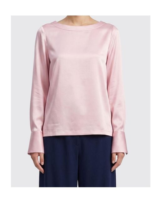 Mazzarelli Pink Angie B Boat-Neck Blouse