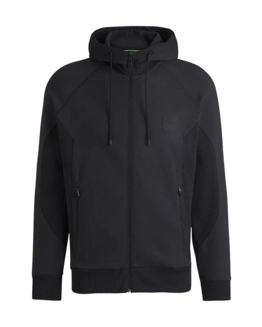 Boss Blue Zip-Up Hoodie for men