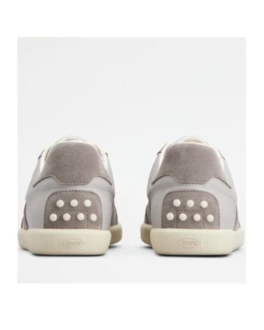Tod's Gray Tabs Low-Top Sneakers for men