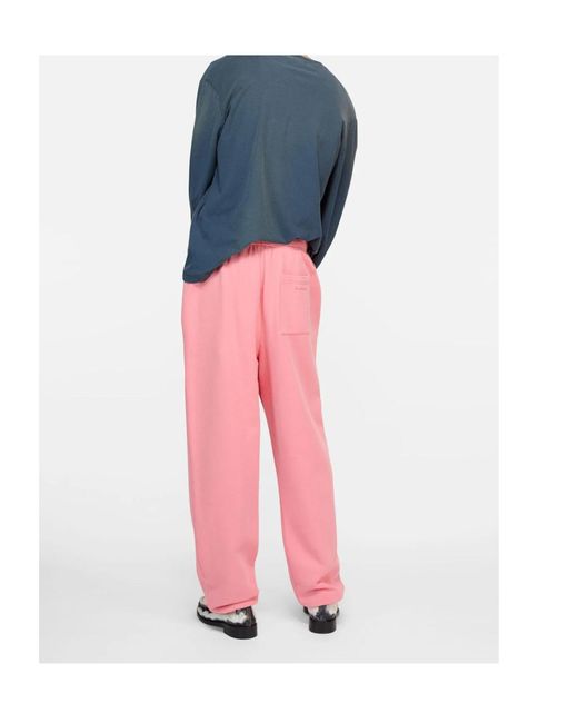 Acne Pink Elasticated-Waistband Trousers for men