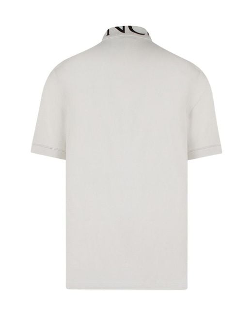 Moncler White Turndown Short-Sleeved T-Shirt for men