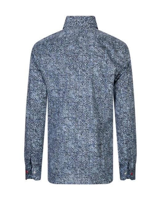Kiton Blue Long-Sleeved Shirt for men