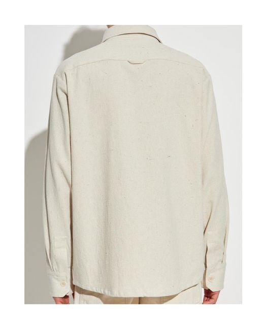 A.P.C. White Curved Hem Shirt for men