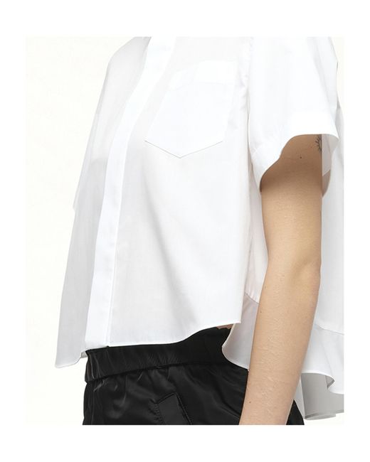 Sacai White Short-Sleeved Shirt