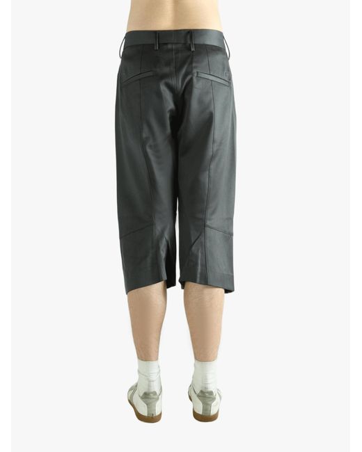Omar Afridi Gray Panelled Wool Shorts for men