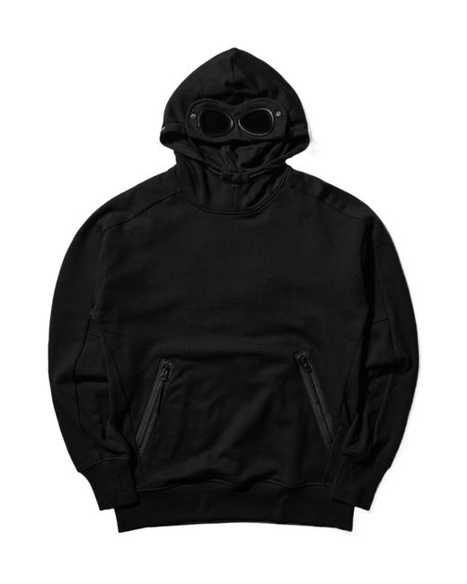 C P Company Black Long-Sleeved Hooded Hoodie for men