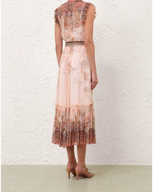 Zimmermann Pink Alchemy Flutter Dress