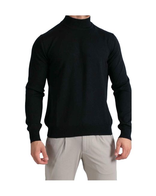 Gran Sasso Black Turtleneck Sweater for men
