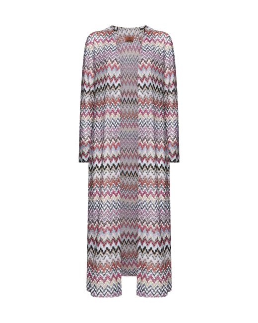 Missoni Purple All-Over Patterned Long-Sleeved Cardigan