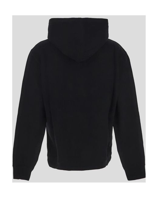 Saint Laurent Blue Logo Embroidered Drawstring Hoodie