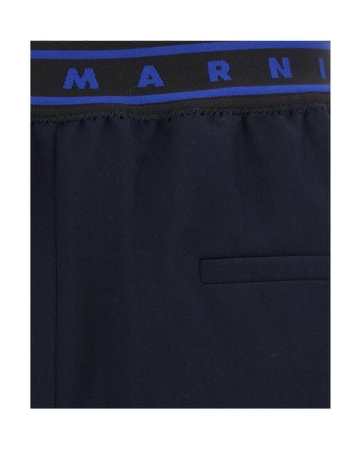 Marni Blue Logo Pants