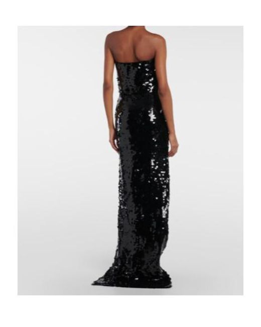 Emilia Wickstead Black Josiah Strapless Sequin Gown