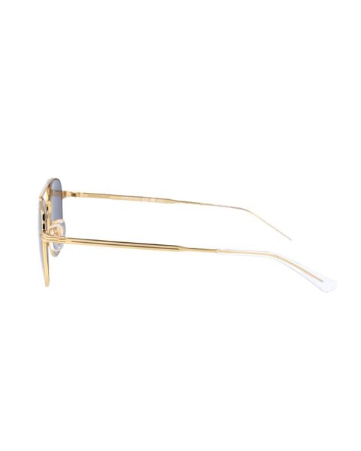 Montblanc Blue Eyewear Double Bridge Pilot Frame Sunglasses for men