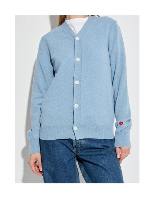 COMME DES GARÇONS PLAY Blue Long Sleeve Cardigan