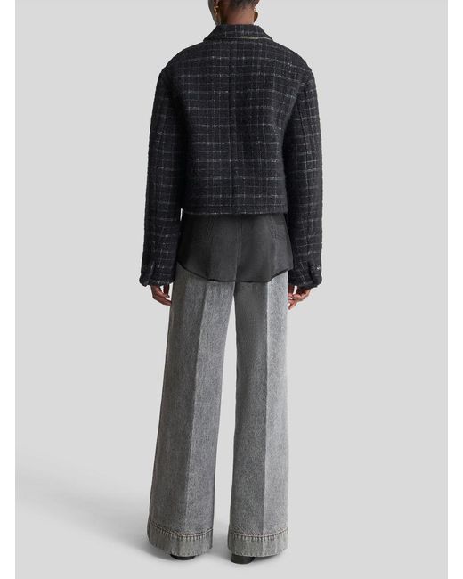 Etro Black Floral Embroidered Checked Coat