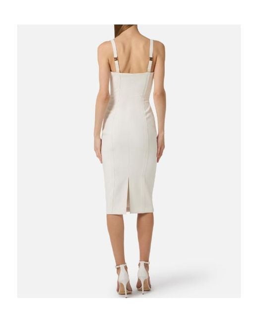 Elisabetta Franchi White Bustier Midi Dress