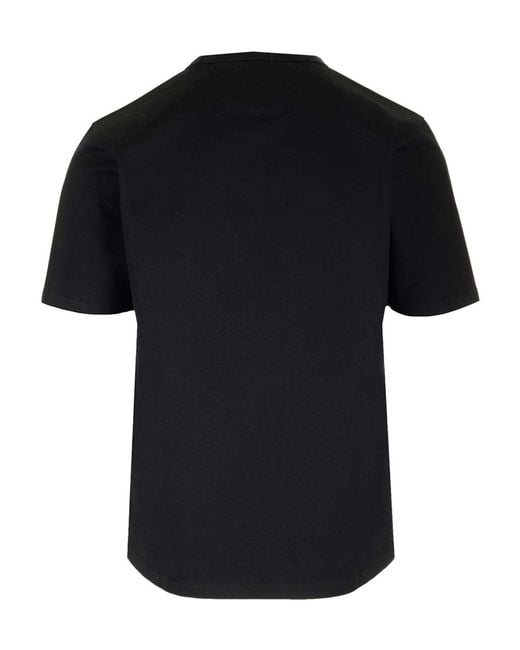 C P Company Black Logo Printed Crewneck T-Shirt for men