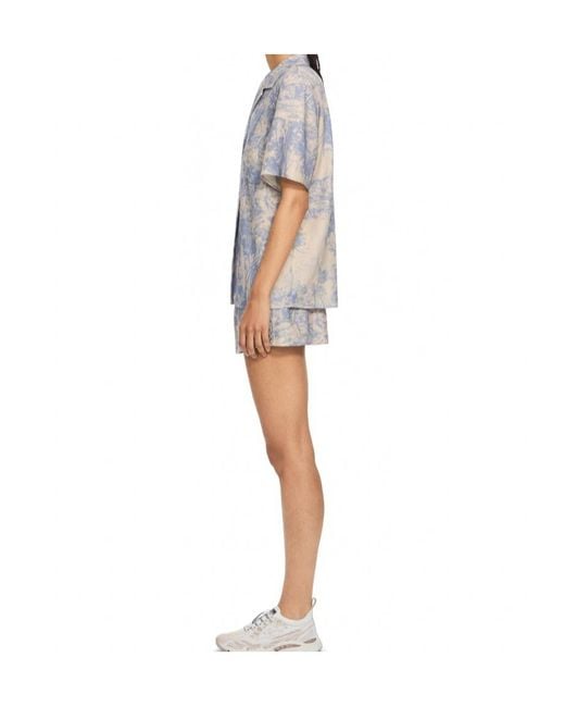 Off-White c/o Virgil Abloh Gray City Nature Linen Ss Pajama Shirt