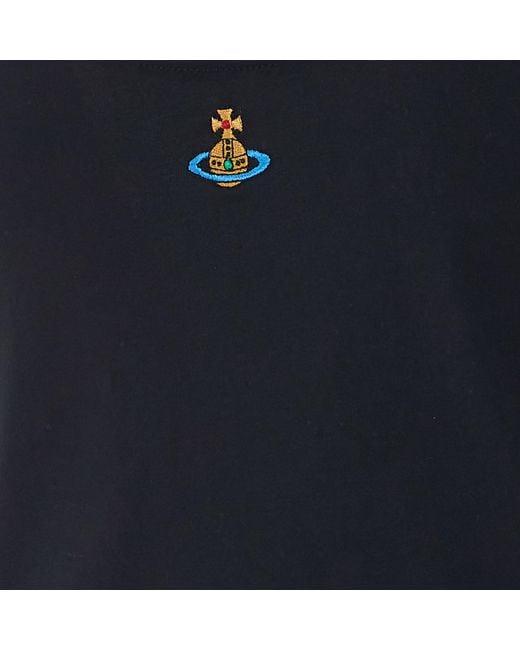 Vivienne Westwood Black Lollo Orb Logo T-Shirt for men