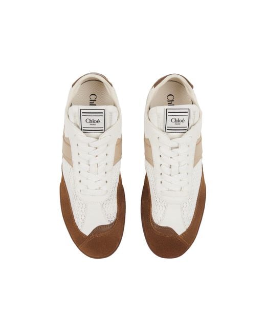 Chloé White Chloé Kick Lace-Up Sneakers