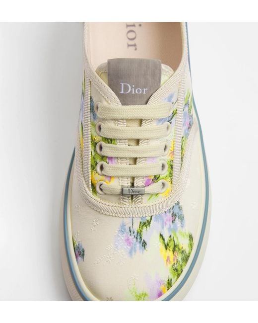 Dior White Printed Canvas Low-Top Sneakers