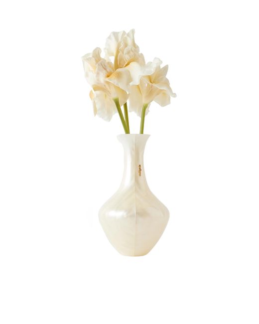 Cult Gaia White Junos Marble-Effect Clutch