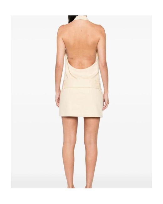 Sir White Sleeveless, High-Neck, Backless Design