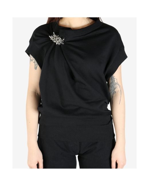 Dries Van Noten Black Embellished Sleeveless Ribbed Top