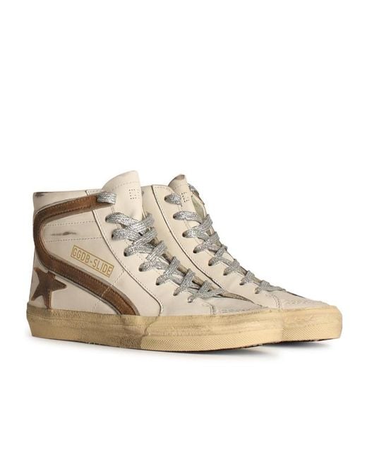 Golden Goose Deluxe Brand Natural Star Patch High-Top Sneakers