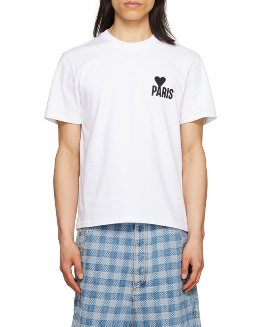 AMI White Logo Detailed Crewneck T-Shirt