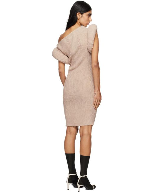 Acne Natural Chunky-Knit Mini Dress