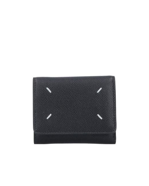Maison Margiela Blue Four-Stitch Tri-Fold Wallet