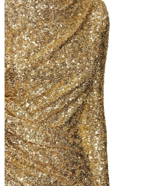 Michael Kors Natural Sequined Pendant Mid-Length Dress