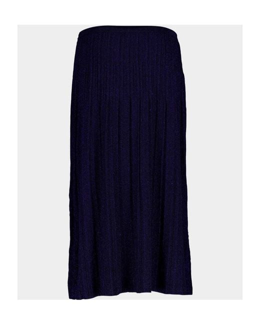 Zimmermann Blue Ribbed Lurex Midi Skirt