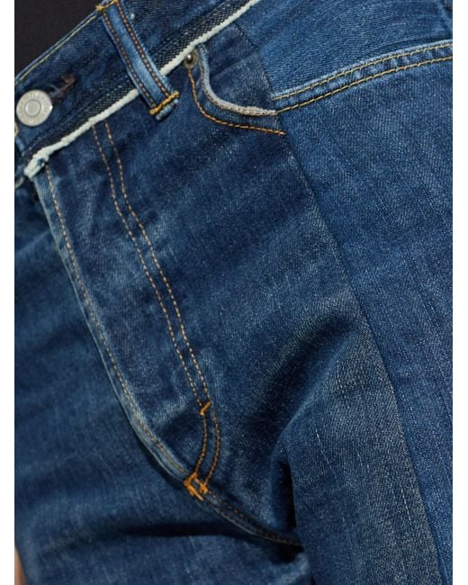 Vetements Blue Raw Hem Straight-Leg Jeans