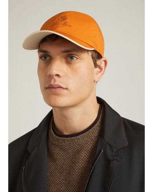 Loro Piana Orange Logo Baseball Cap for men