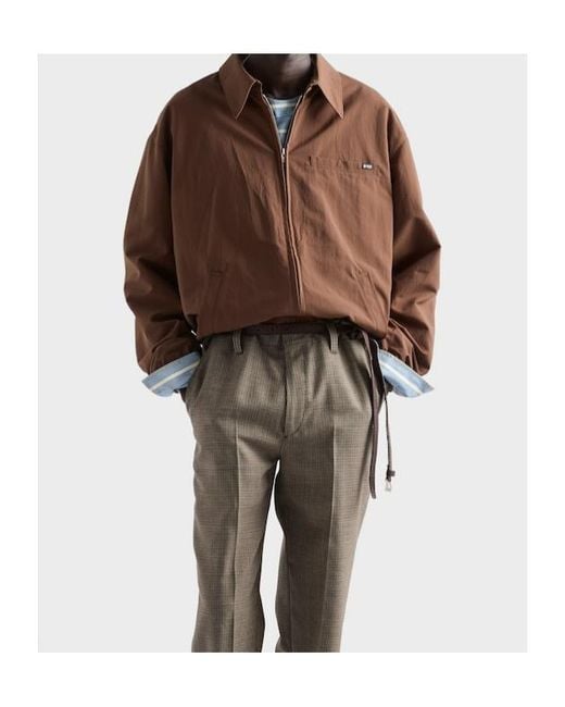 Prada Brown Technical Fabric Blouson Jacket for men