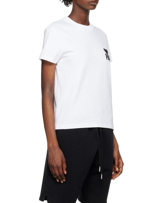 AMI White Logo Detailed Crewneck T-Shirt